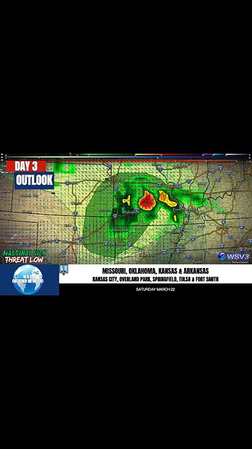 🌩️ Severe Storms & Large Hail Risk: Ozarks Saturday Night! 3/20/25 #shorts #severeweather