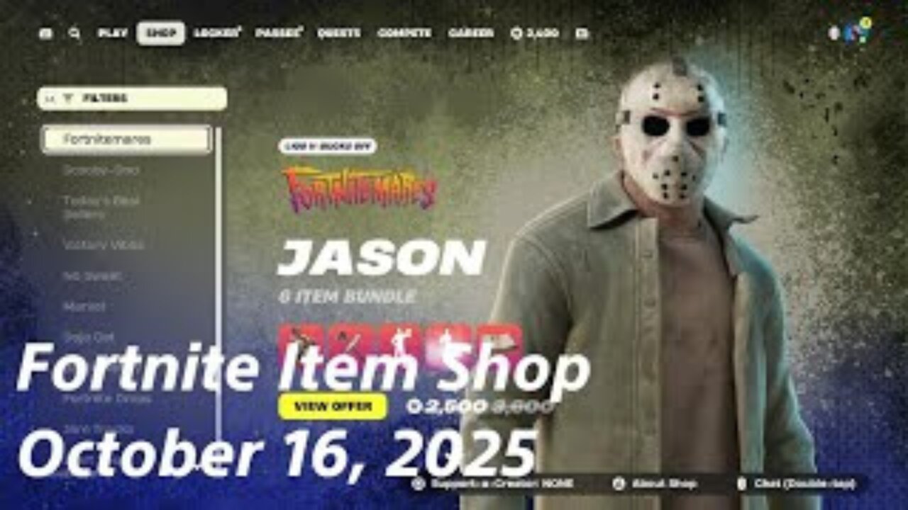 Fortnite Item Shop|October 16, 2025(*New Jason Bundle)