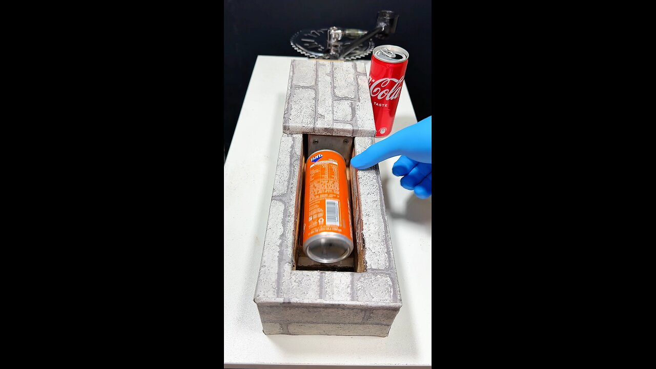 Fanta versus coke crushing cans challenge