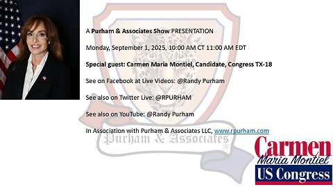 Special guest: Carmen Montiel, Candodate, US Congress TX-18