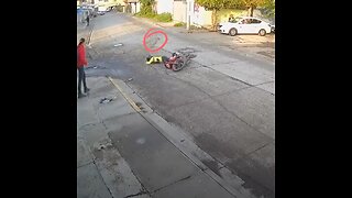 Un perro provoca la caída de una motociclista en México