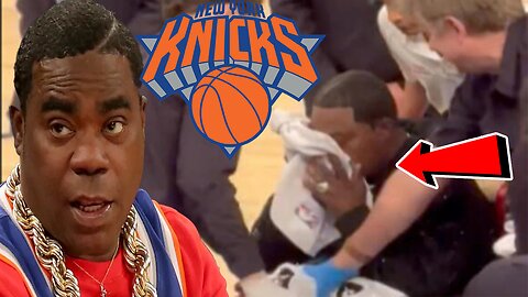 Knicks game DELAYED! Tracy Morgan WHEELCHAIRED OUT of MSG after VOMITING and BLEEDING from nose!