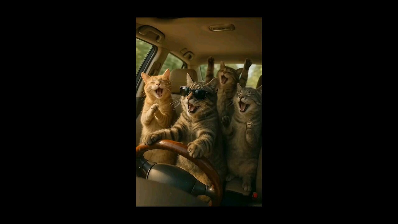 Happy cat family