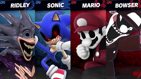 Internal lord X (Ridley) & Sonic.exe vs MX (Mario) & MX (Bowser) - SSBU Quickie