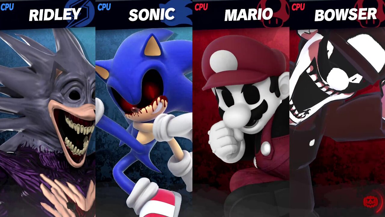 Internal lord X (Ridley) & Sonic.exe vs MX (Mario) & MX (Bowser) - SSBU Quickie