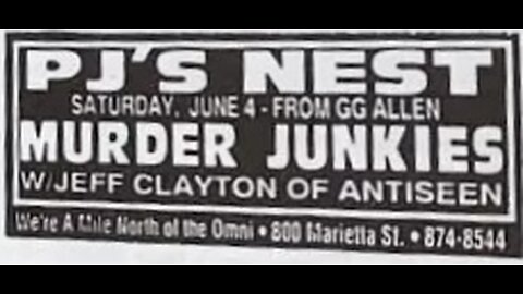 The Murder Junkies - Live At PJ's Nest, Atlanta, GA (June 4, 1994)