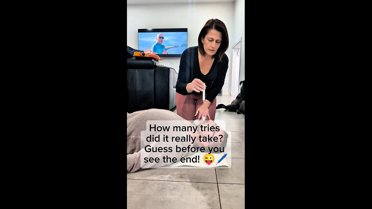 She says she got it on the first try, but my face tells a different story!