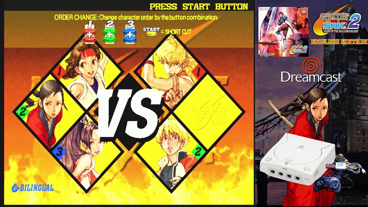 Capcom vs. SNK 2 (Sega Dreamcast) - Hibiki/Mai/Yuri vs. Maki/Rock