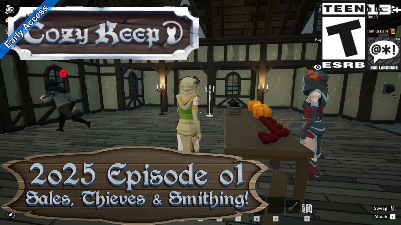 Cozy Keep (2025 Episode 01) Sales, Thieves & Smithing!