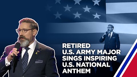 U.S. Army Major at AIPAC Congressional Summit sings National Anthem