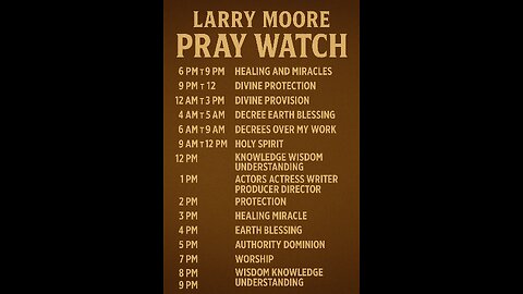 Larry Moore pray Watches