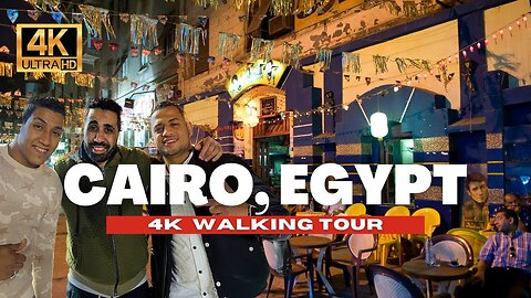 🇪🇬 CAIRO EGYPT, NIGHT WALKING TOUR - TALAAT HARB SQUARE | 4K HDR - 60fps