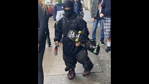 Midget black antifa threatens elderly White