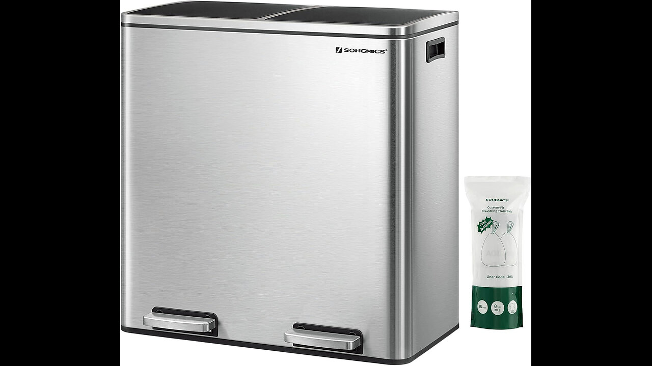 SONGMICS Trash Can for Kitchen