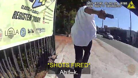 Bodycam shows armed man with a ghost gun shooting, injuring LAPD officer during foot pursuit