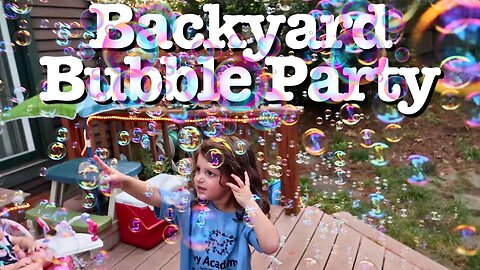 Bubble Machine + Kids = BUBBLE PARTY!!