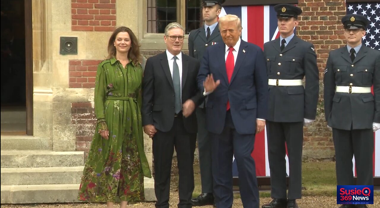 President Trump Arrives at the Chequers Estate