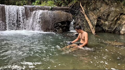 clear river in Sadang forest, Kebumen