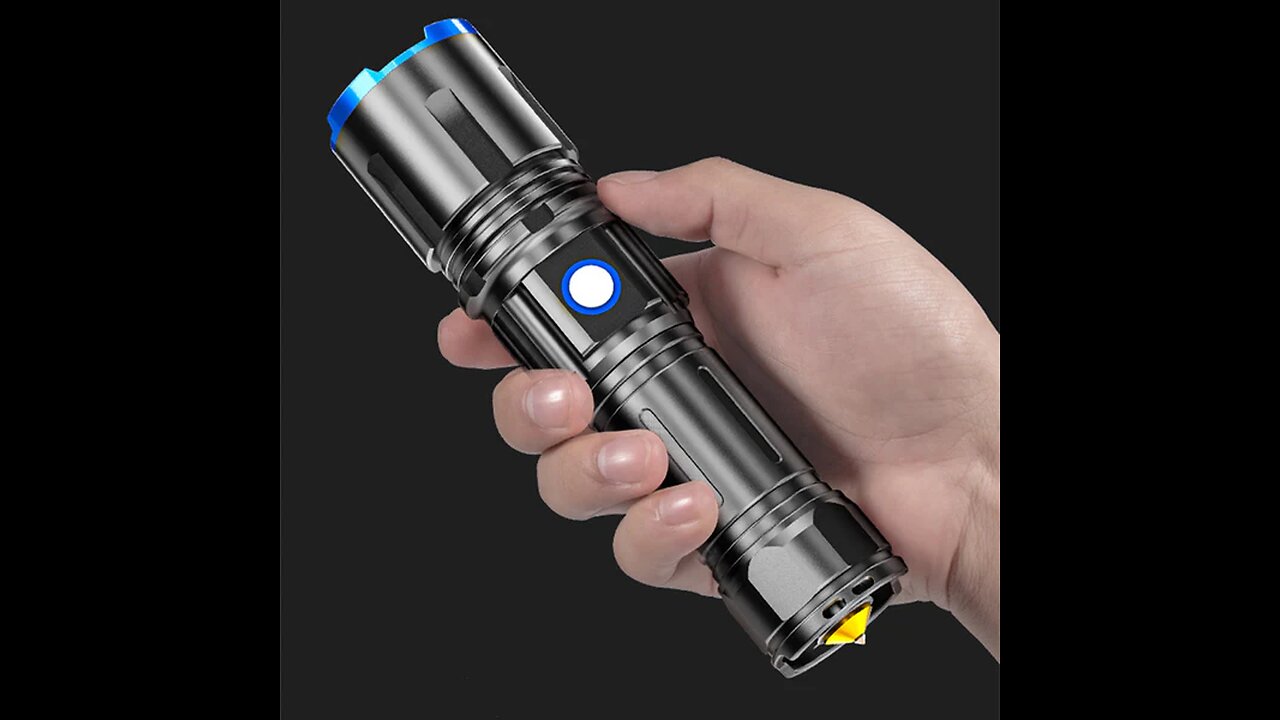 Handheld Rechargeable LED Flashlight, with 5 Lighting Modes, 1500m Beam Distance & IPX6 Waterproof