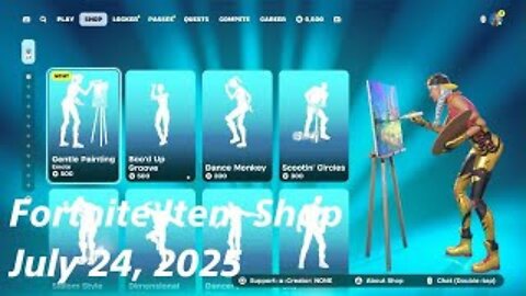 Fortnite Item Shop|July 24, 2025(*New* Gentle Painting Emote & Jam Tracks)