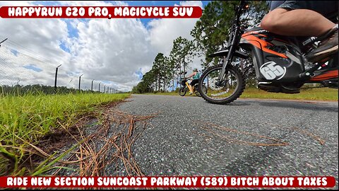 Bike path open Suncoast Parkway Extension (rt589) Bitch about Taxes, Florida HappyRun Magicycle