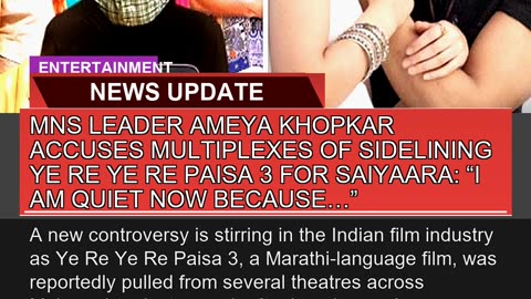 Mns Leader Ameya Khopkar Accuses Multiplexes of Si