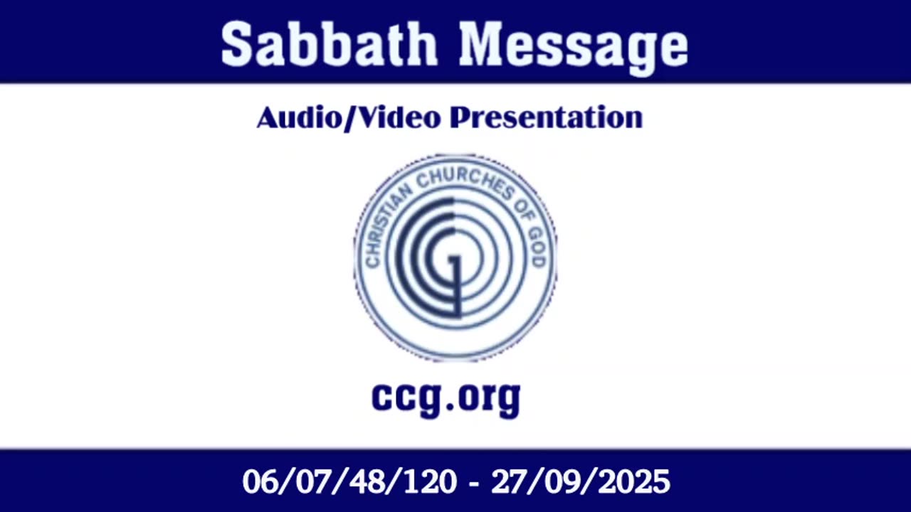 Sabbath Message (Audio) for 06/07/48/120 - 27/09/2025