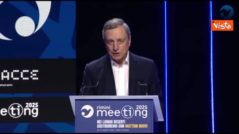 Draghi:'L'Europa non conta,era un'illusione pensare avessimo potere geopolitico',“Abbiamo dovuto rassegnarci ai dazi commerciali imposti dagli Stati Uniti oltre al 5% del PIL in armi alla NATO ha dichiarato al Meeting di Rimini 2025