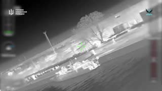 Ukrainian Long-Range Attack Drone Smashes into Russian Landing Craft in Crimea