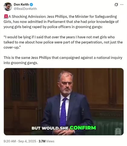 Jess Philips knew that the police were raping little white girls but none of them have been prosecu