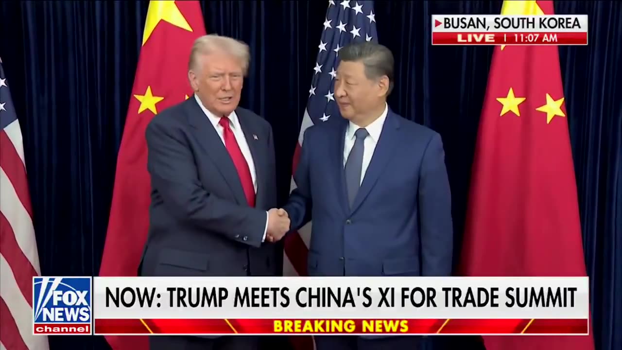 Trump is now meeting with President Xi in South Korea.