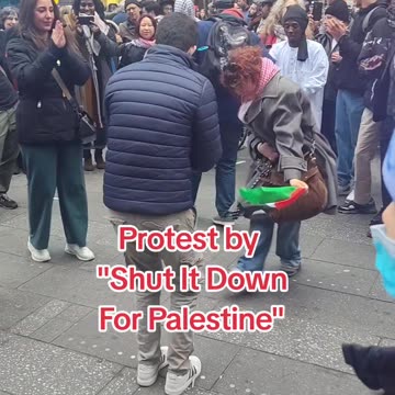 Dancing at the Palestine Land Day in Times Square.