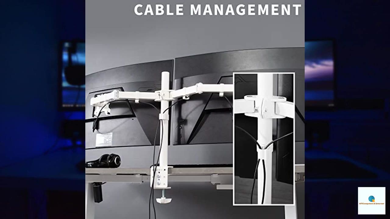 VIVO Cable Management Clips for Desk Monitor Stands, Computer Office Workstation Cord Orga