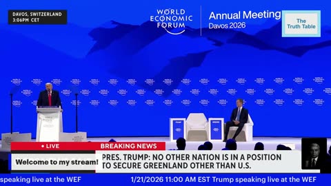 Trump speaking at the WEF