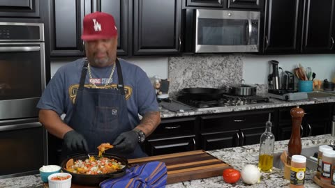 Easy Chicken Fajita Skillet Casserole Made with Rotisserie Chicken