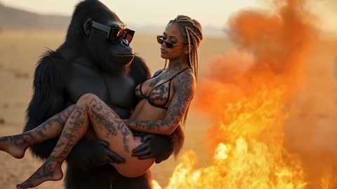Burning Dust - Girls And Gorillas Rage Money Power (Official Music Video) 2024 AI Cinematic