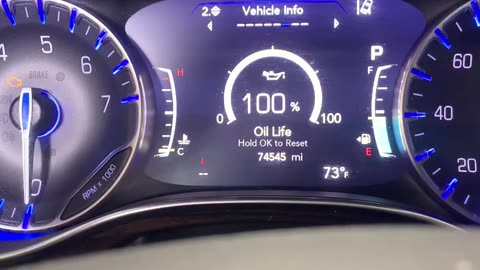 2022 Chrysler Pacifica - Oil Life Reset