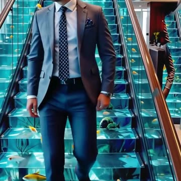 You Won't Believe This Stunning Aquarium Staircase! 🐠💙