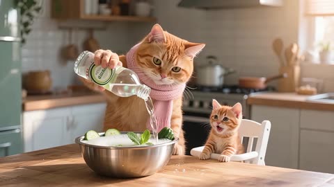 Aww! Tiger-Hat Kitten’s Gratitude Project—Homemade Soda Melts Neighbor’s Heart