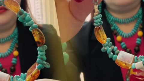 250515-2 Sleeping Beauty Turquoise & Amber Bracelet: Galaxy Roaming on Wrist