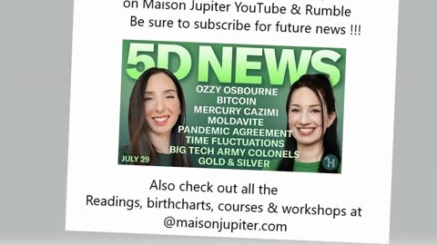Don't miss the 5D News with @Sophie Maison Jupiter & @Julie Maison Jupiter 7pm ET