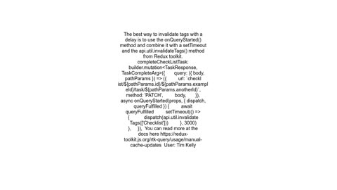 How to postpone refetching of invalidated RTK query