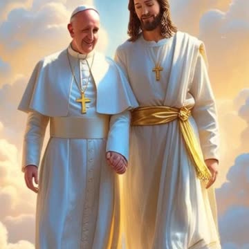 A Divine Movement Pope Francis with Jesus Christ in Heaven Love' ❤️ 👍 🚀