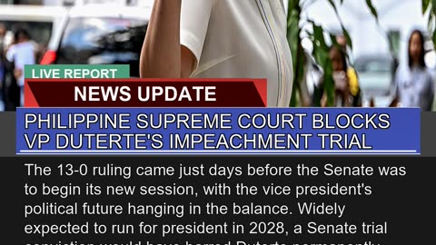 Philippine Supreme Court Blocks Vp Dutertes Impea