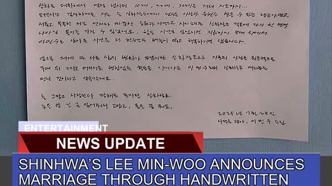 Shinhwas Lee Minwoo Announces Marriage Through H