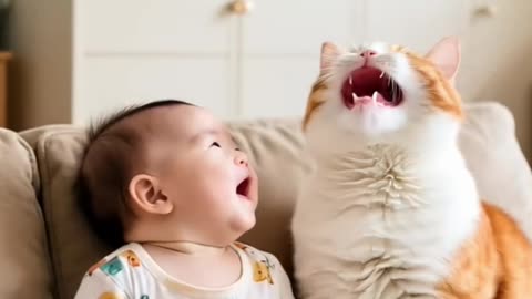 Bay fart and cat laughing 🤣 #cats #cutecat #baby #funnycatvideo #animation @Cat @CatimationAI