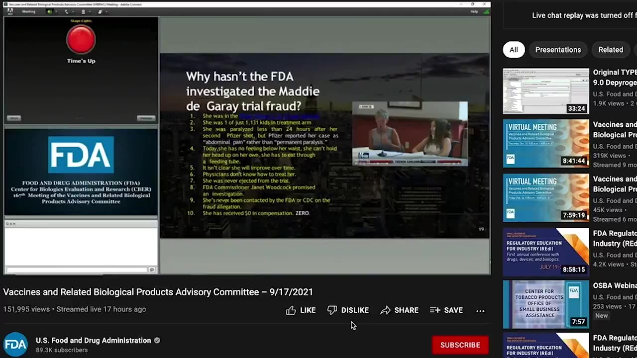 Member of The FDA Vax Panel Said... "We Are Killing More People Than We Are Saving With The Shots"