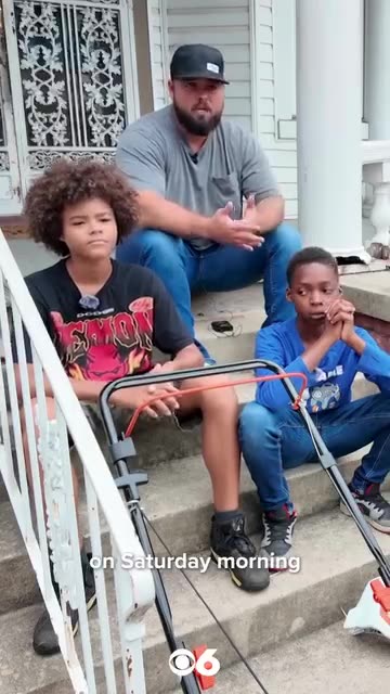 Kaleeal Lee, 13, and Antoneio Reid, 11, are lawn care business in Petersburg, Virginia.