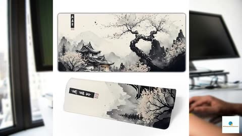 Japanese Mouse Pad, Large Japanese Desk Mat, XL Anime Gaming Keyboard Mat, Non-Slip Rubber