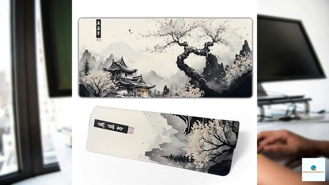 Japanese Mouse Pad, Large Japanese Desk Mat, XL Anime Gaming Keyboard Mat, Non-Slip Rubber